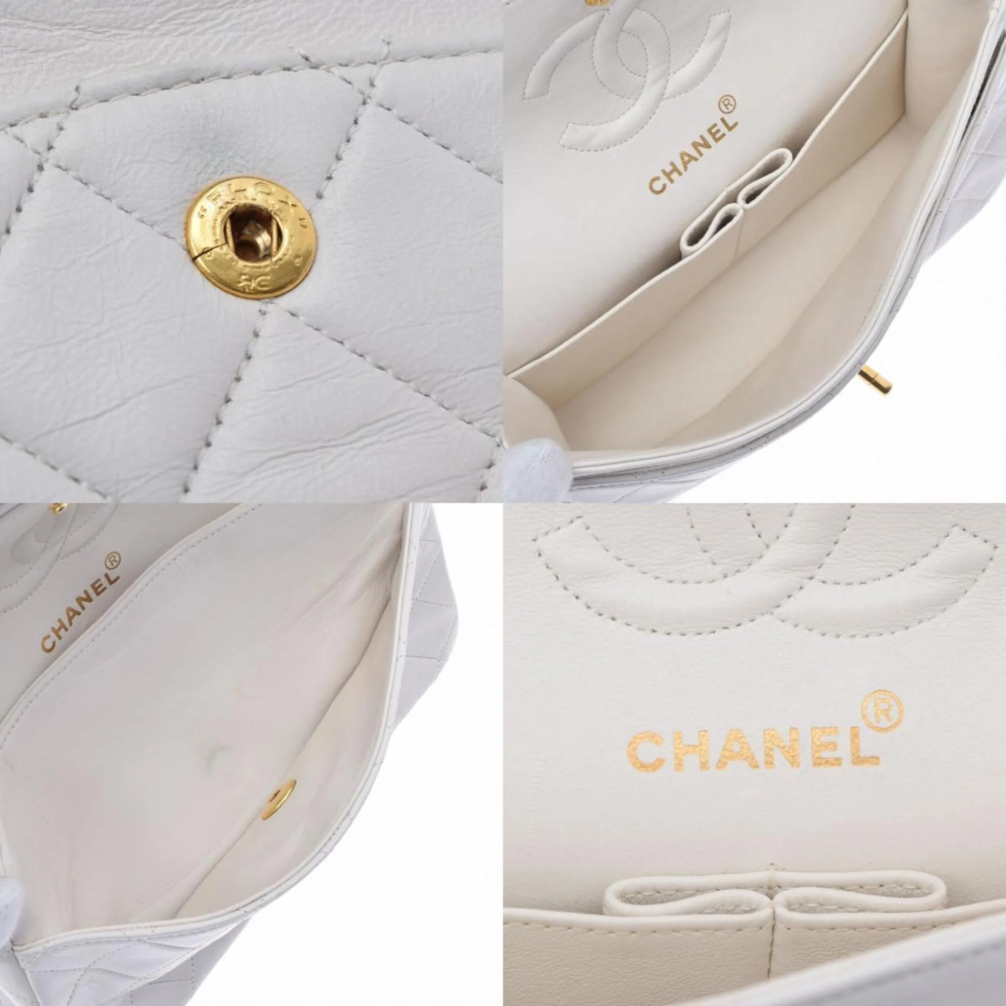 Chanel White Leather Timeless shoulder bag